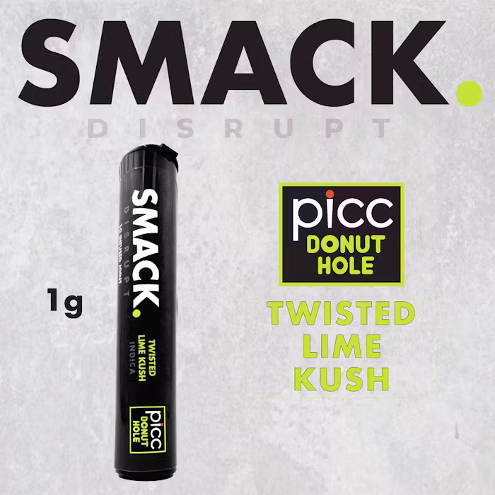 SMACK. - TWISTED LIME KUSH - DONUT HOLE - 1G - INFUSED PREROLL