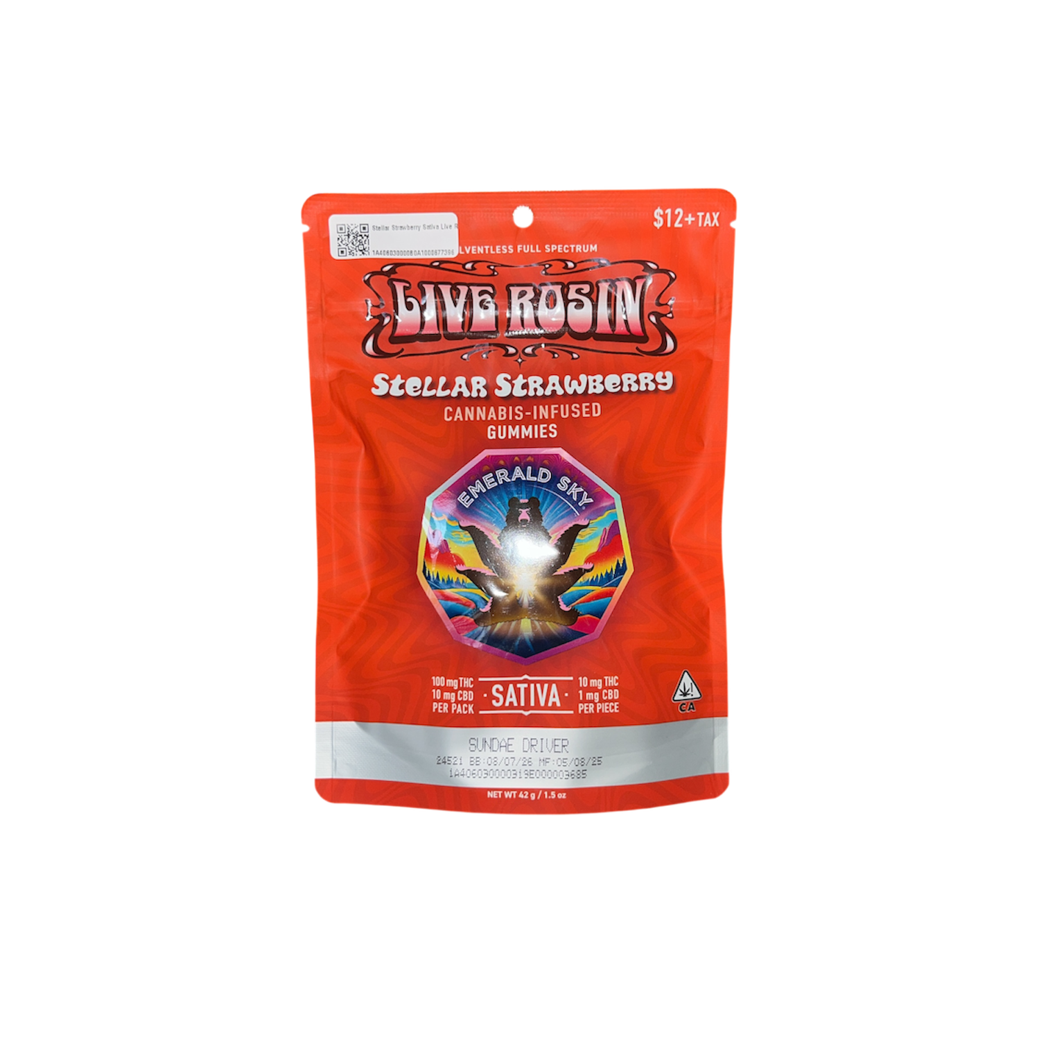 Stellar Strawberry Sativa Live Rosin Gummies