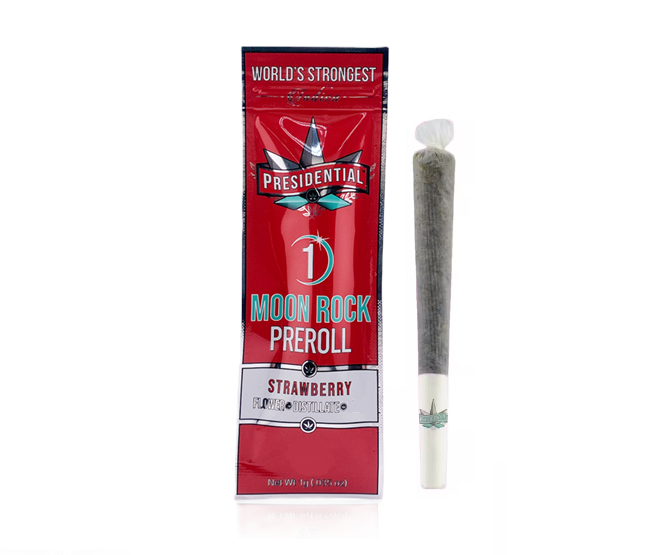 Presidential | Strawberry | Distillate Diamonds Infused Moon Rock Pre-Roll 1g