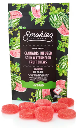 Smokiez Sour Watermelon Hybrid Fruit Chews 100mg