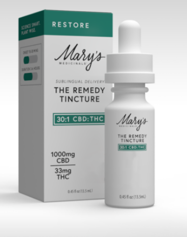 Mary's 30:1 CBD:THC Remedy Restore Tincture CBD:16mgTHC