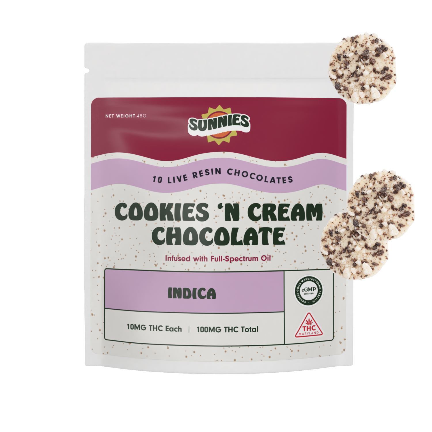 Cookies 'N Cream Chocolate - Indica 10mg