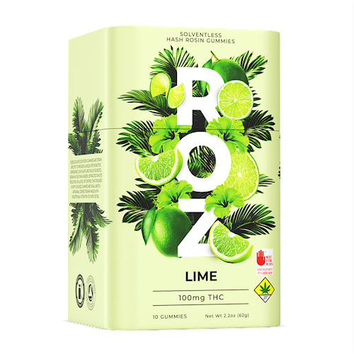 ROZ Lifted Lime Solventless Hash Rosin Gummies | 100mg