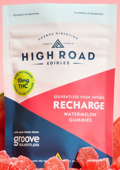 HRE Recharge Solventless Hash Rosin Watermelon Gummies