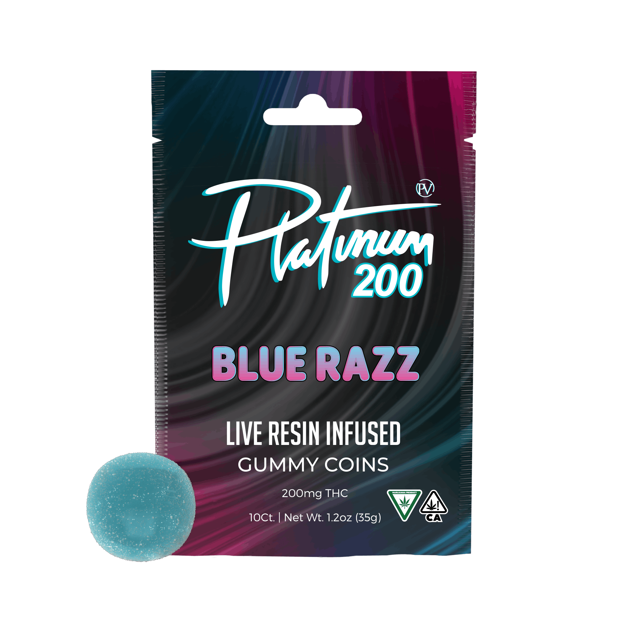 Platinum Vape Live Resin Gummies Blue Razz 200mg
