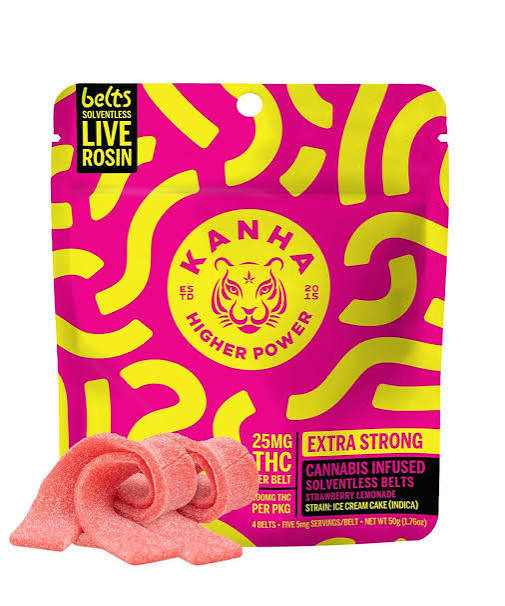 KE Belts Strawberry Lemonade  Hash Rosin  | 100mg Gummie | Kanha