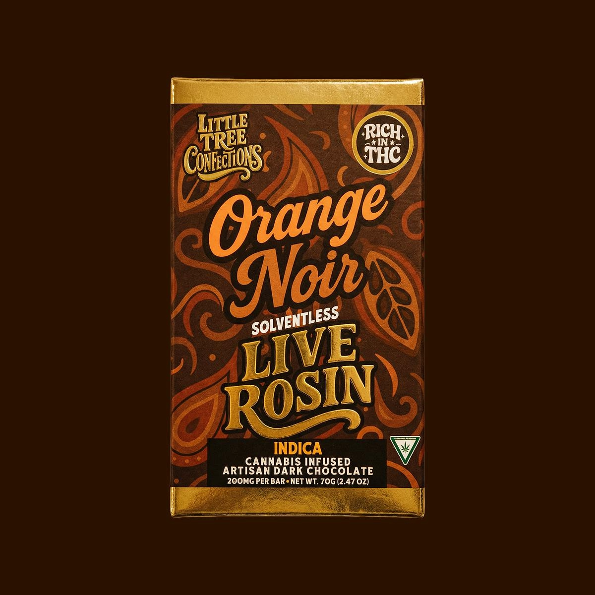 Little Tree Live Rosin Chocolate Bar - Orange Noir