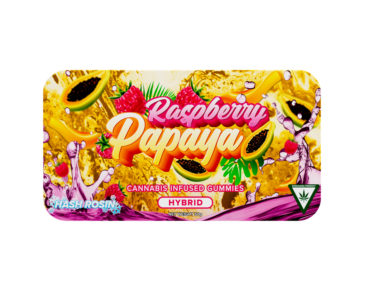 RASPBERRY PAPAYA - HASH ROSIN INFUSED GUMMIES - 200MG