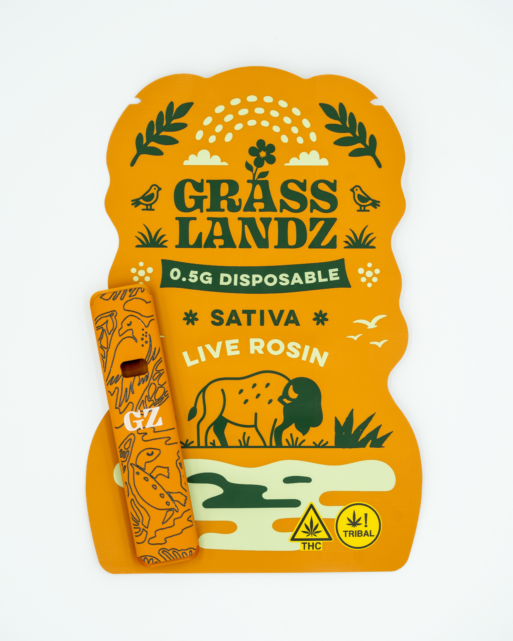 Grasslandz Rosin Disposable Vape Half - OREOZ (Sativa)