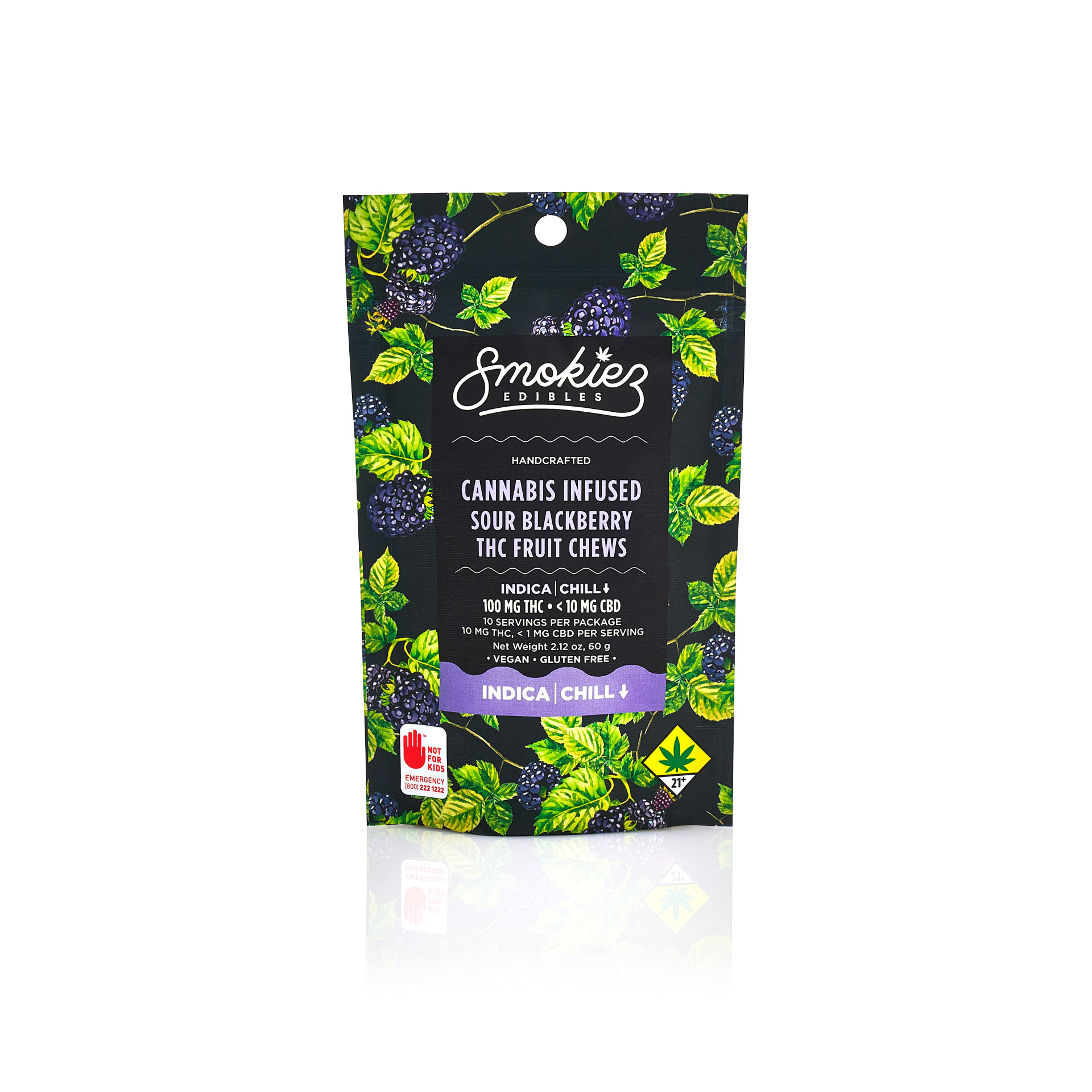 Sour Blackberry Indica  100mg THC Fruit Chews