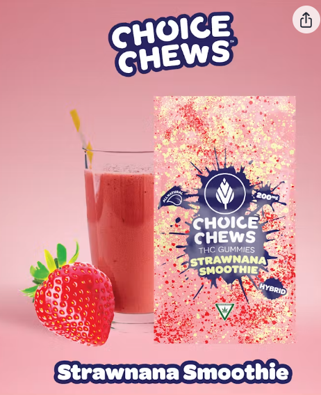 Choice | Strawnana Smoothie | Infused Gummies | 200mg | Hybrid