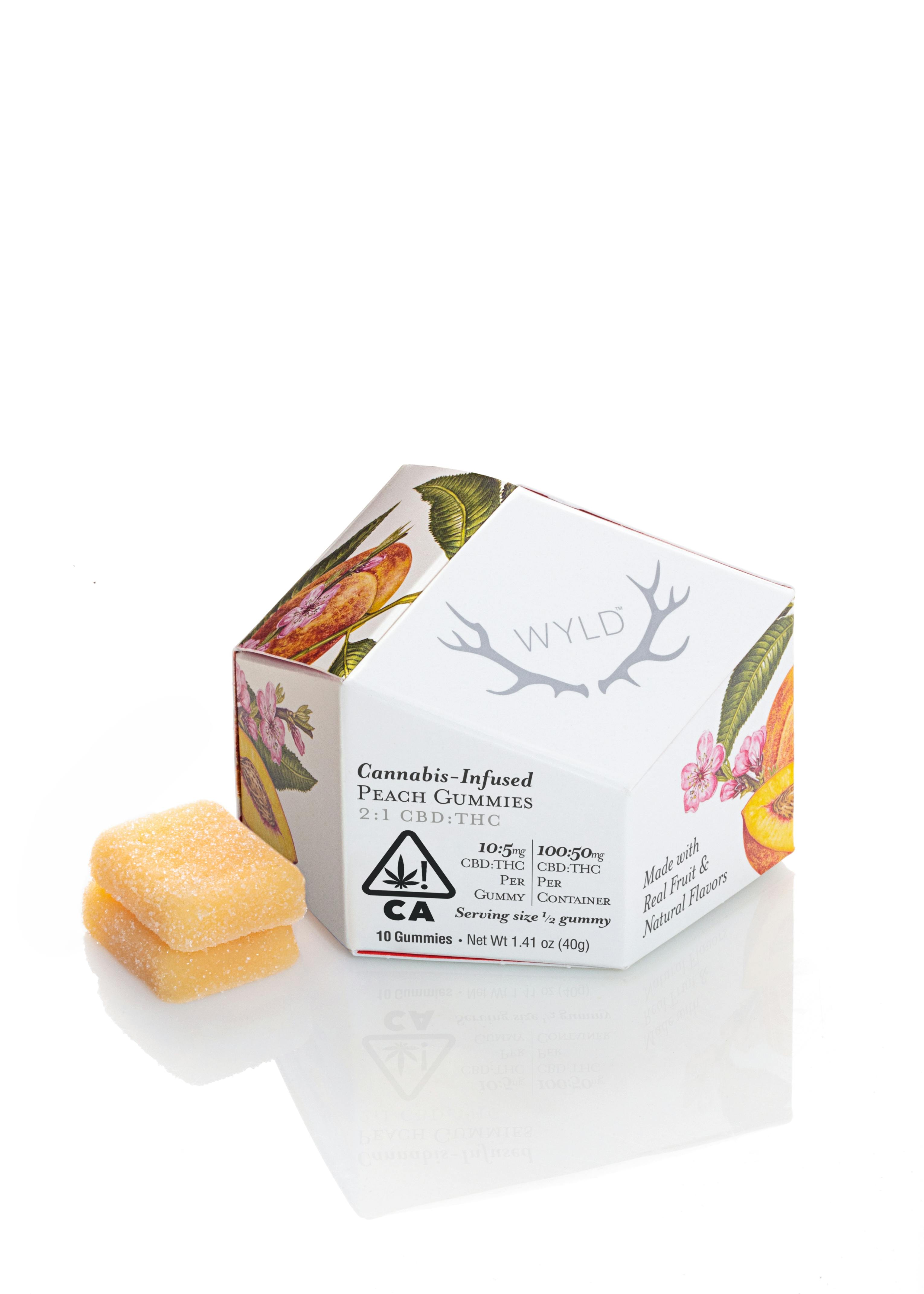 Peach (2:1) (CBD:THC) (H) - Gummies (50mg) - WYLD