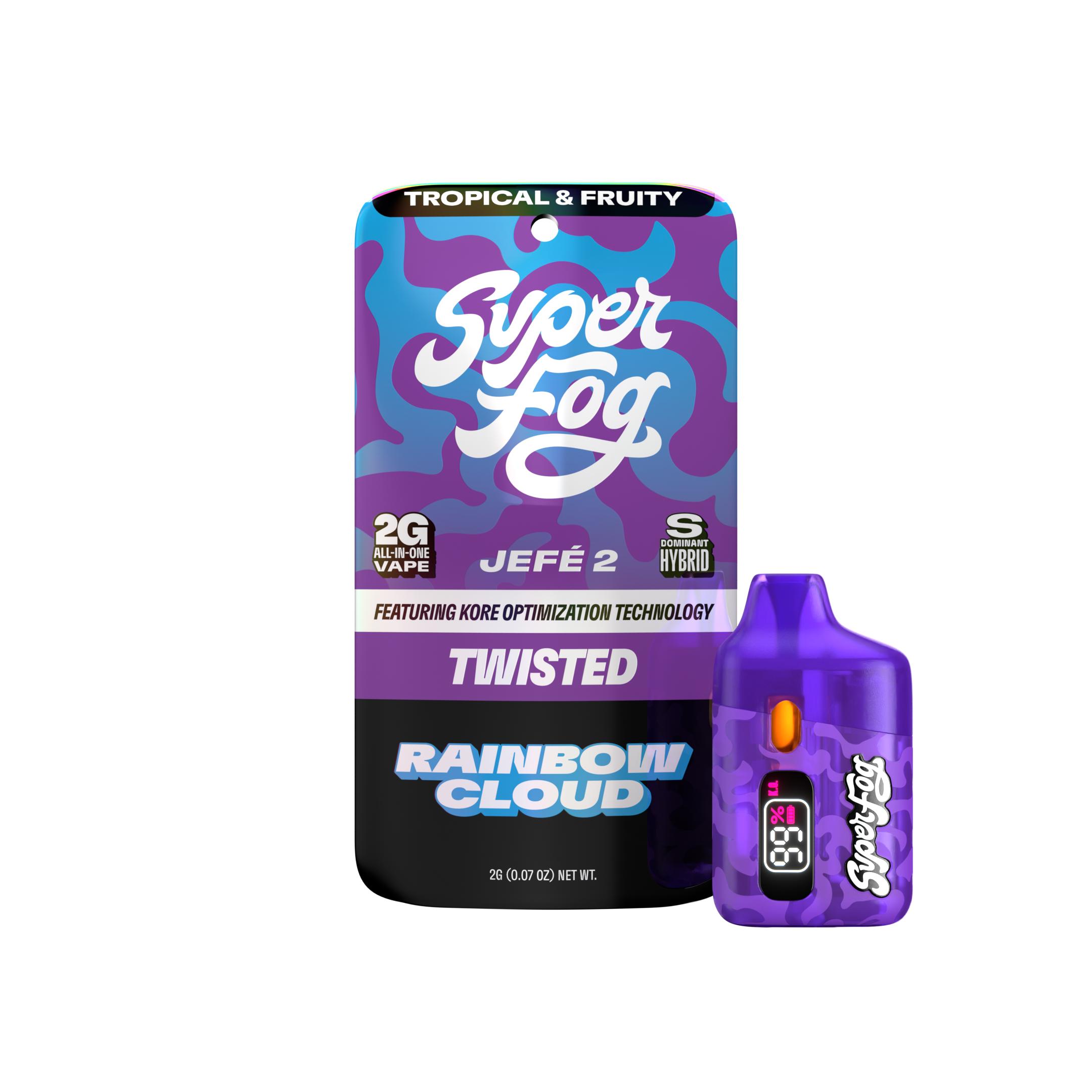 Disposable Super Fog Twisted Jefe 2 XL | Rainbow Cloud (S/H) Mfused