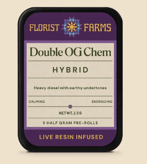 Florist Farms Double OG Chem 5pk Live Resin Infused Prerolls