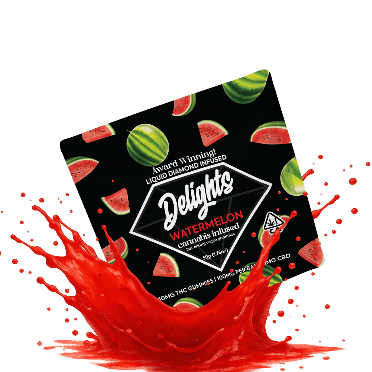 Watermelon Liquid Diamond Gummies 100mg 10pk