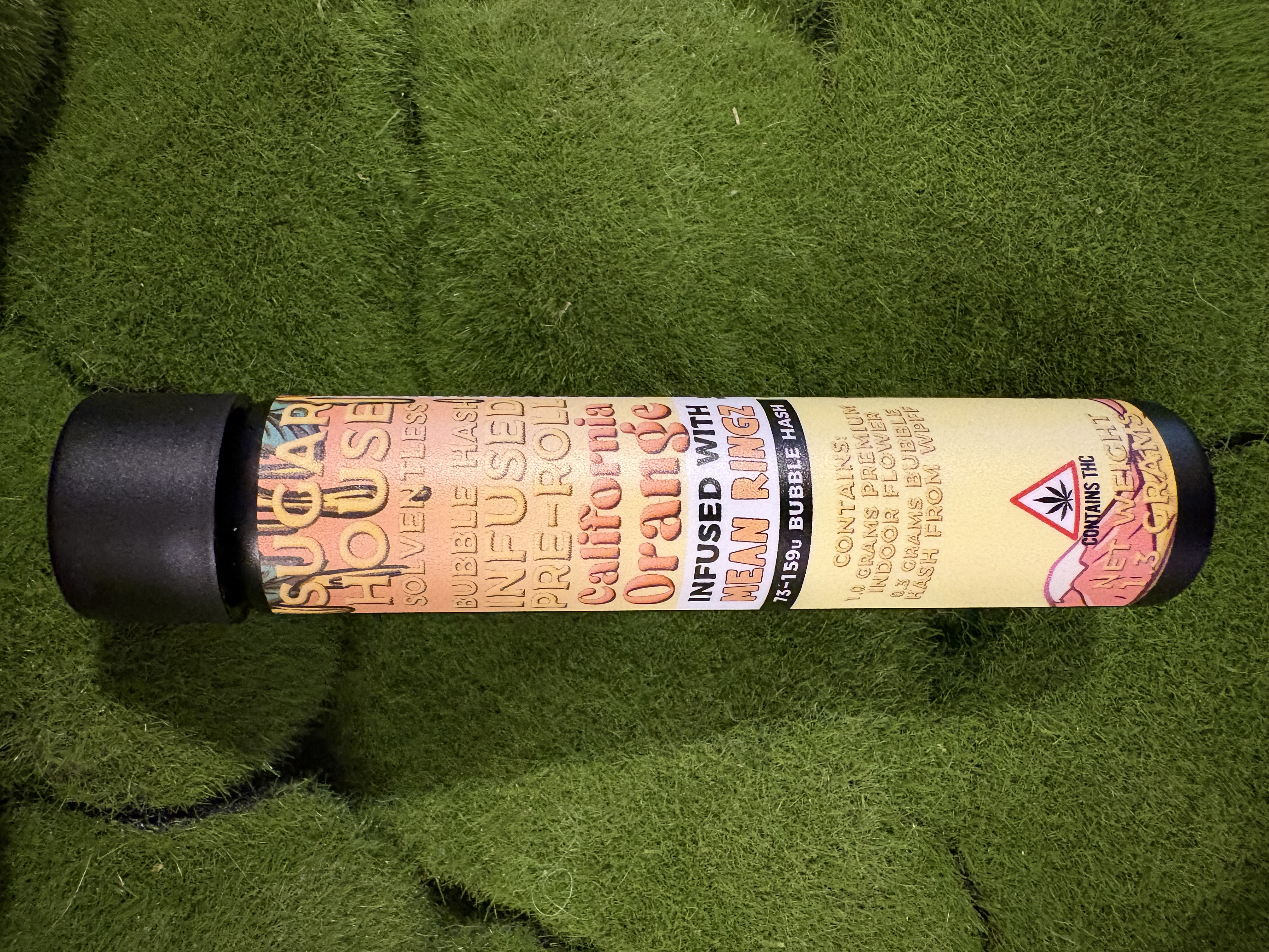 1.3g Bubble Hash Infused Pre Roll Single | California Orange w/ Mean Ringz Hash