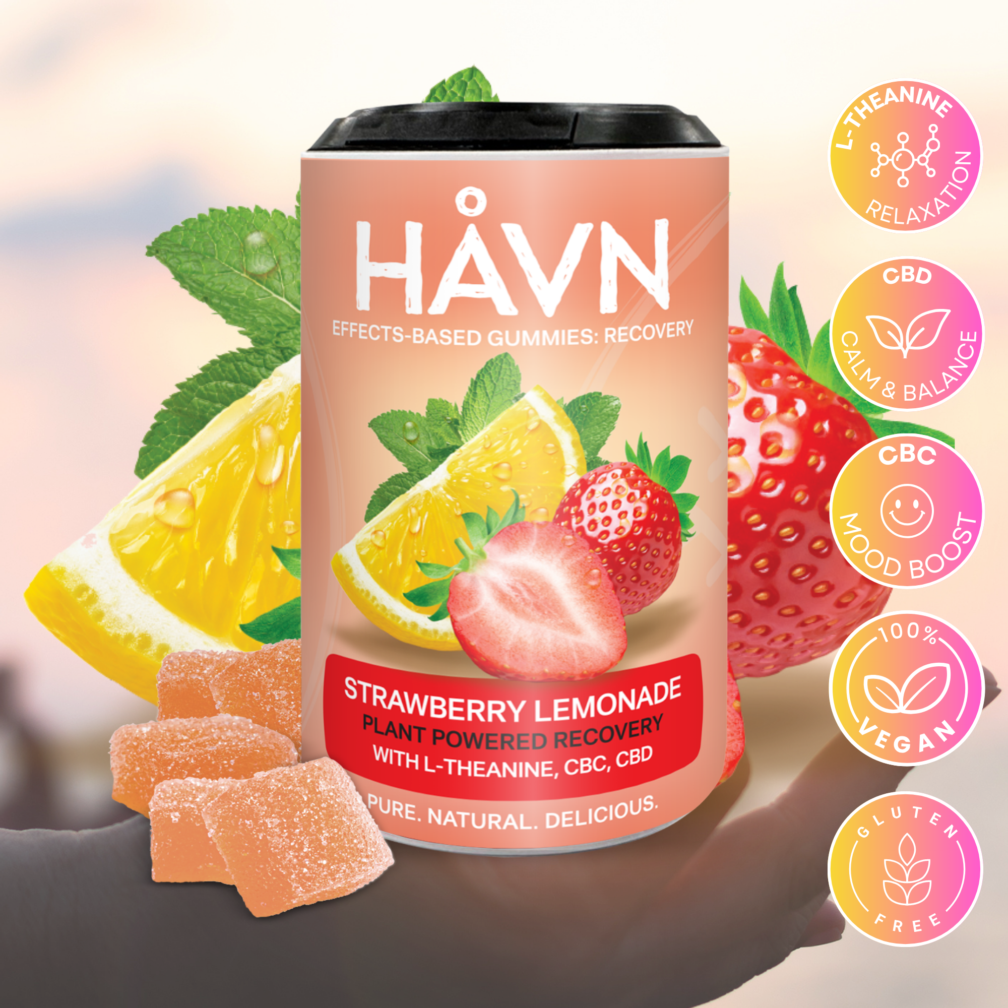 Gummies | Strawberry Lemonade 1:1:1 THC:CBD:CBC | 5mg Per Serving | 20 Servings