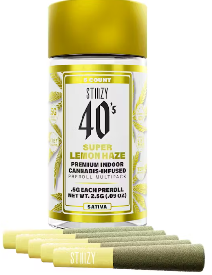 Stiiizy 40's - Super Lemon Haze - 5 x Infused Prerolls
