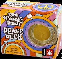 Private Stash Peace Puck | MINTY CHERRY POP Cured Resin