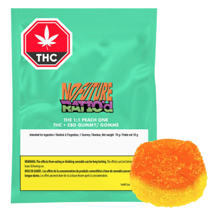 The 1:1 Peach One CBD/THC x 1 Pcs Soft Chew
