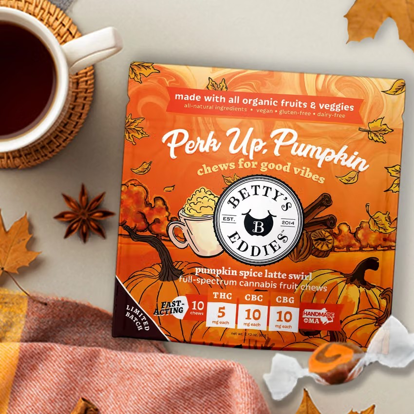 Perk Up Pumpkin Spice Latte Eddies 1:2:2 THC:CBC:CBG | 10pk | 250mg