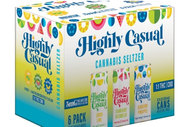Highly Casual - Seltzer 6pk - 5mg - 1:1 THC/CBD - Blueberry Pineapple + Lemon Lime + Strawberry Watermelon