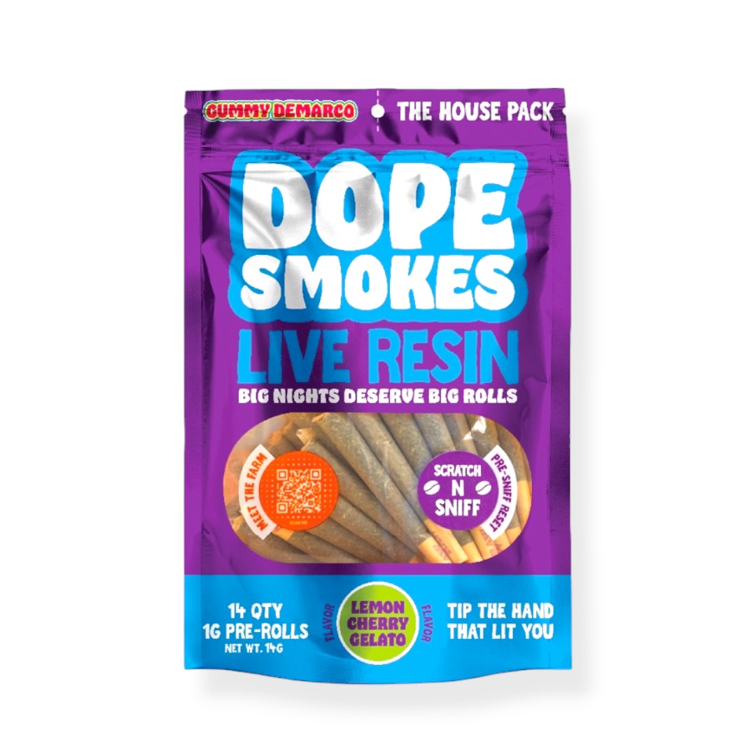 Dope Smokes - 14-Pack 1g Live Resin Infused Prerolls - Lemon Cherry Gelato