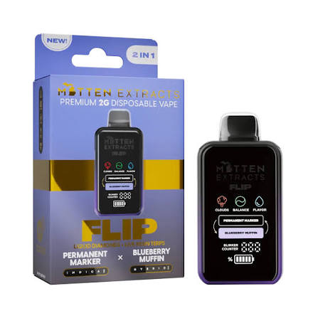 Mitten Extracts Permanent Marker x Blueberry Muffin Flip Disposable 2g