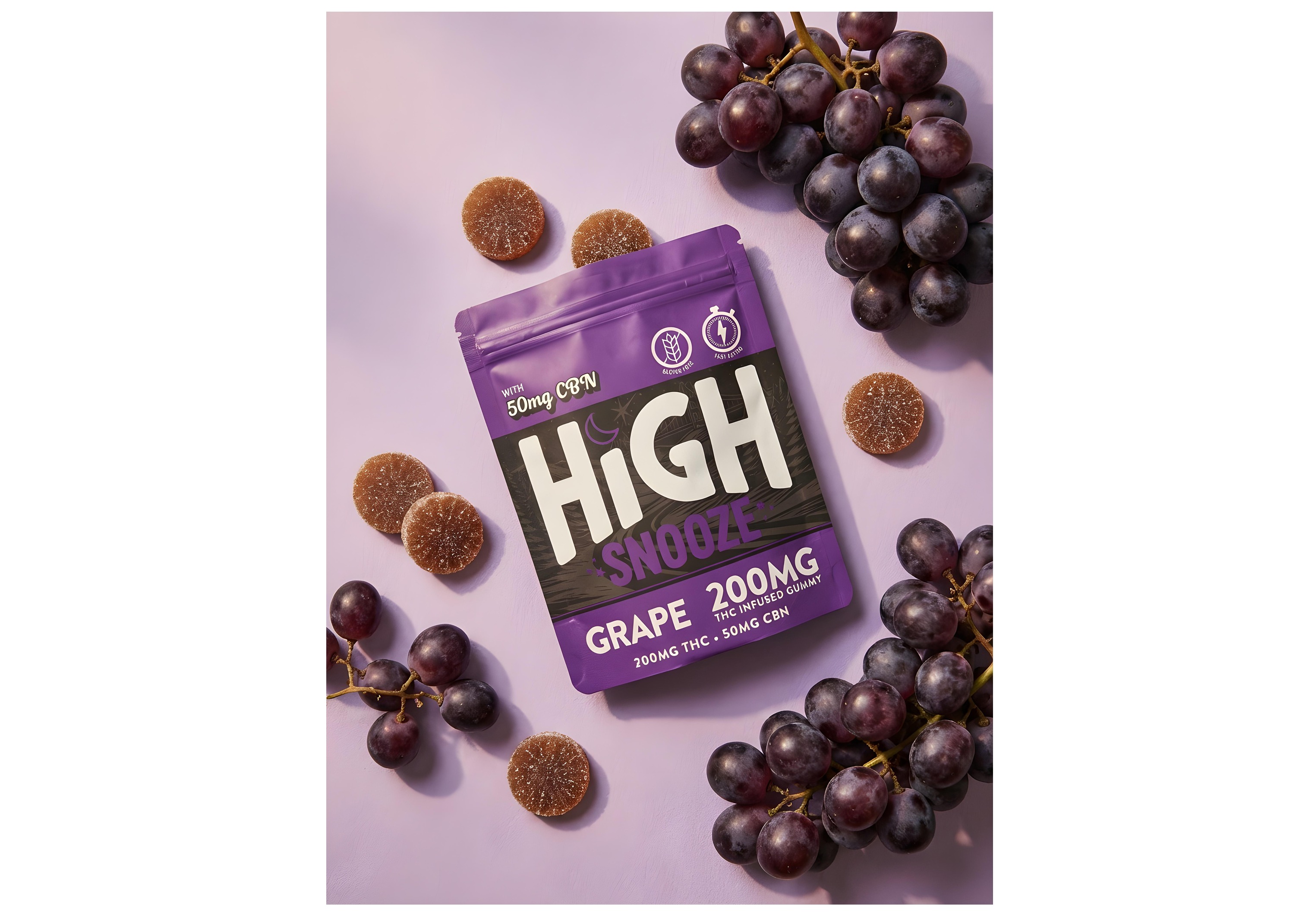 High Snooze - Gummies - 200mg - 4:1 THC/CBN - Grape