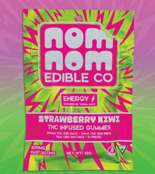 Nom Nom: Strawberry Kiwi 200MG Energy Gummies