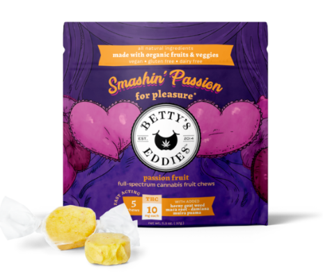 BETTY'S EDDIES SMASHIN' PASSION 10PK FRUIT CHEWS 100MG