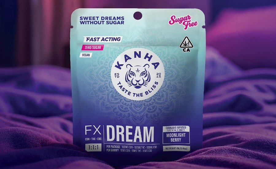 Kanha - Dream Moonlight Berry 1:1:1 THC:CBD:CBN (i) - Sugar Free Gummies - 100mg