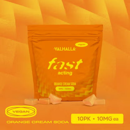Ⓥ VALHALLA Fast Acting Gummies 100mg: Orange Cream Soda 10pk