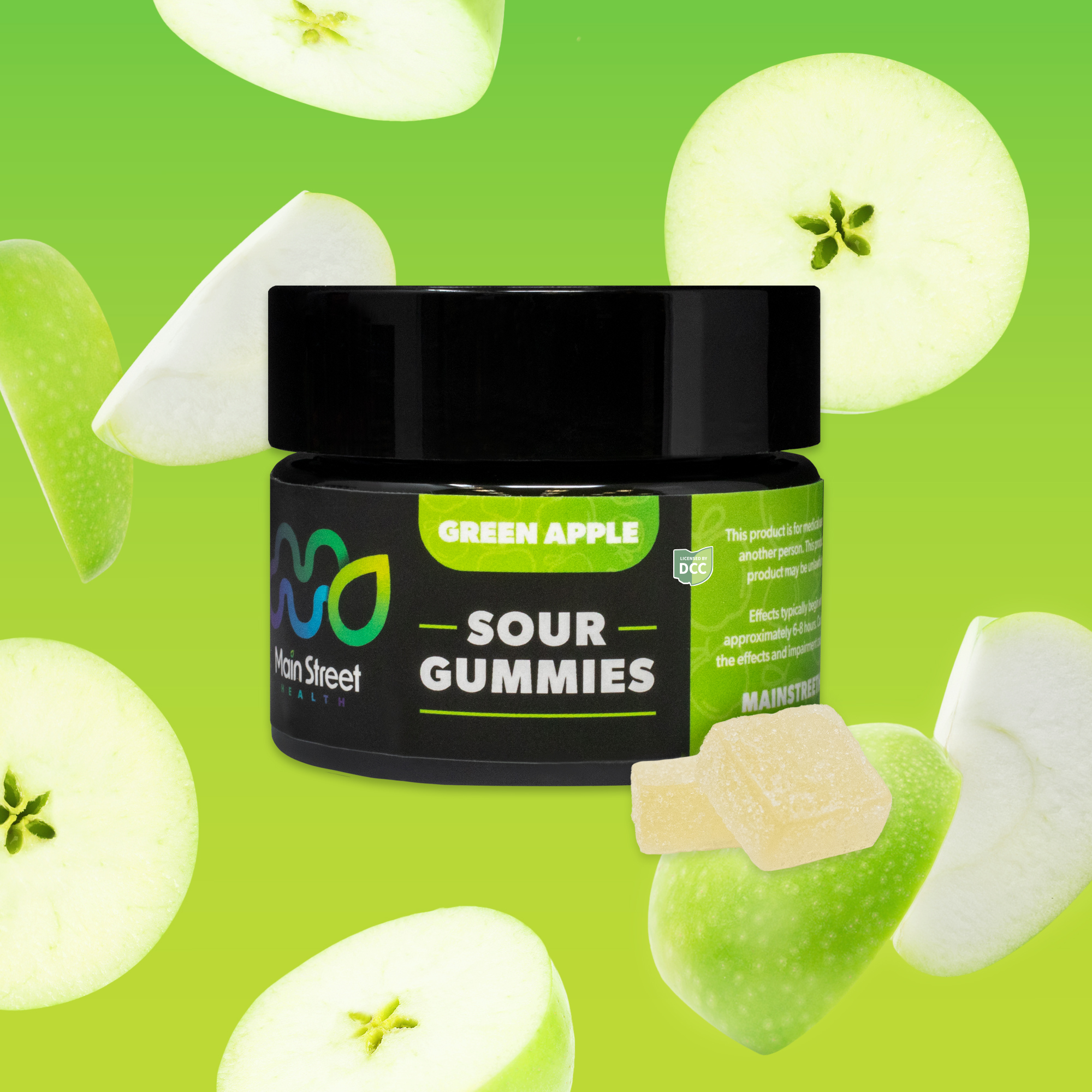 Main Street Health - Green Apple (110mg) | Rosin Gummies