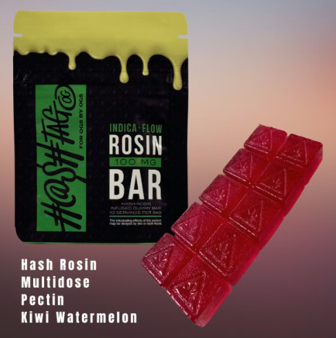 HashtagOG Edible Rosin Gummy Bar 100mg- Kiwi Watermelon