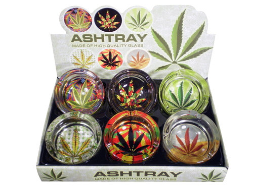 Glass Ashtray Mj Leaf