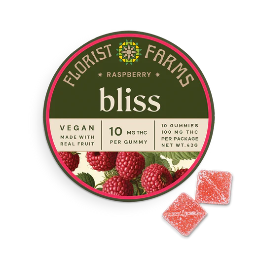Florist Farms Bliss Raspberry 10pk 10mg Gummies