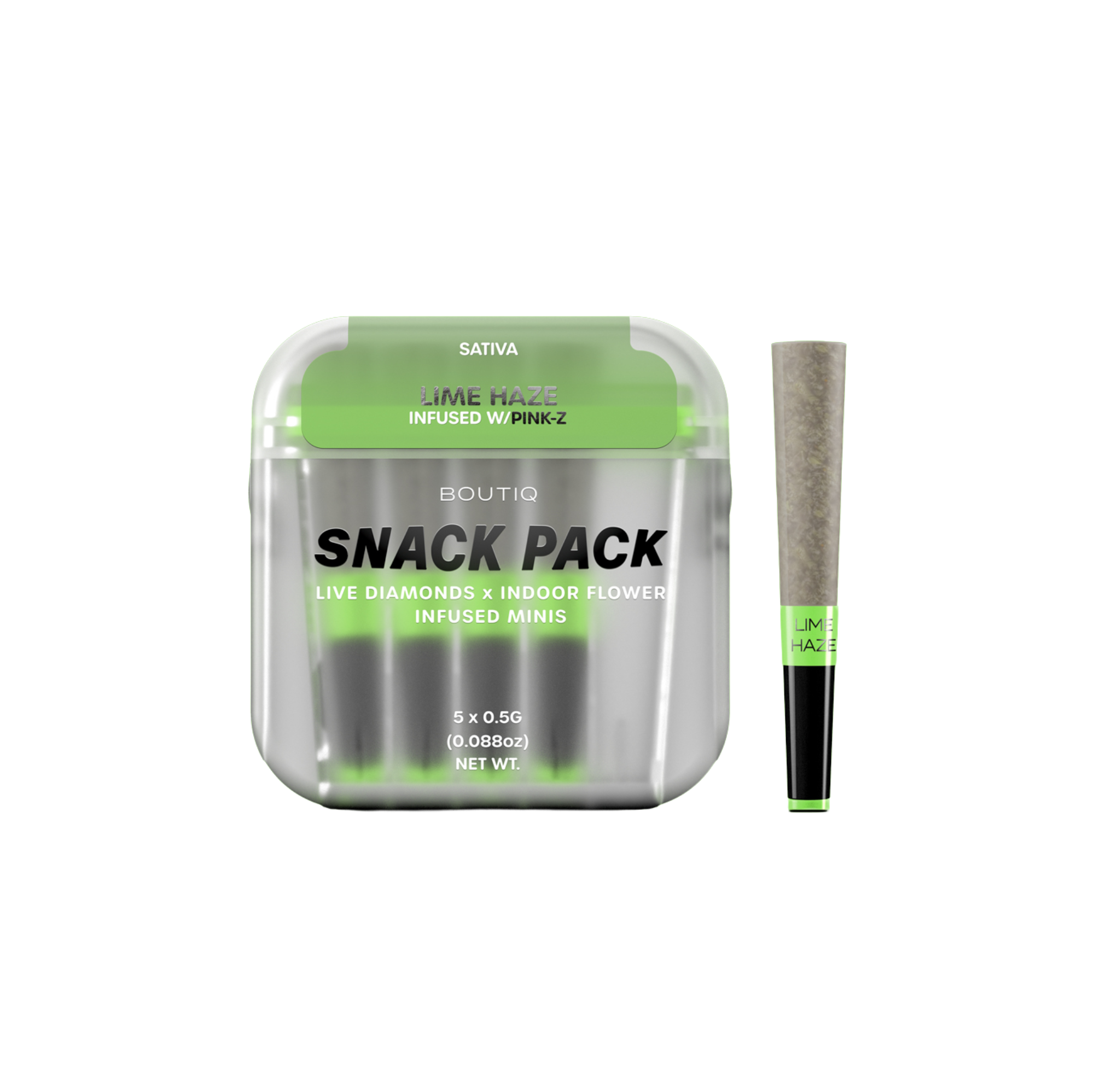 Boutiq Lime Haze x Pink Z 5pk Diamond Infused Prerolls