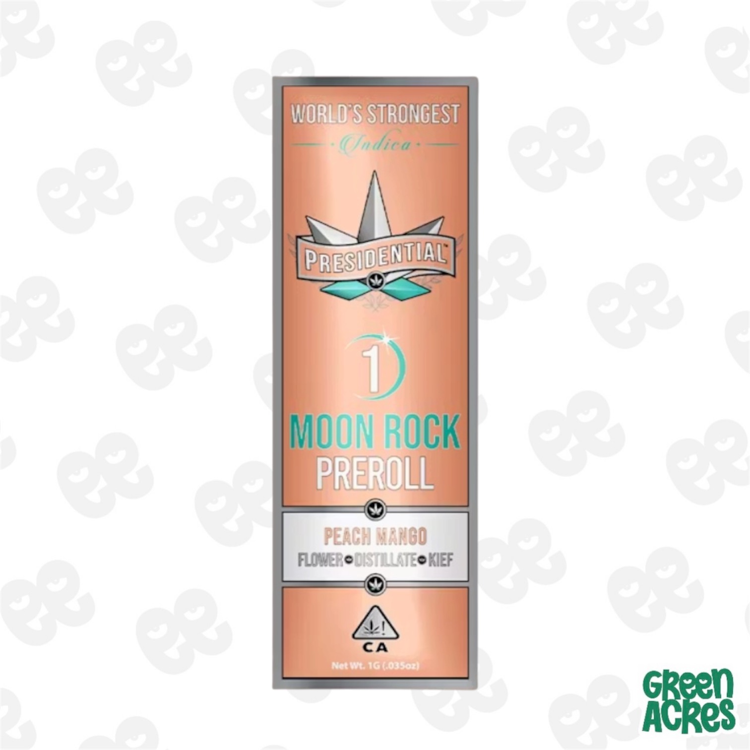 Presidential: Peach Mango 1G Moon Rock Infused PreRoll