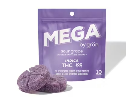 Grön Mega Pearls Edibles 2pk/100mg- Sour Grape