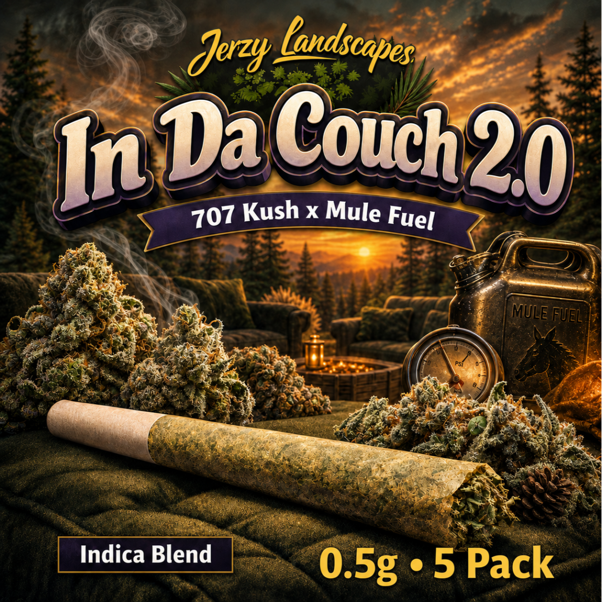 In-Da-Couch 2.0 Pre-Rolls (5 x 0.5g) 2.5g