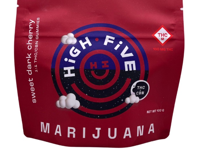 High Five: 100mg Gummies (Sweet Dark Cherry, 1:1 CBN) 20pc x 5mg