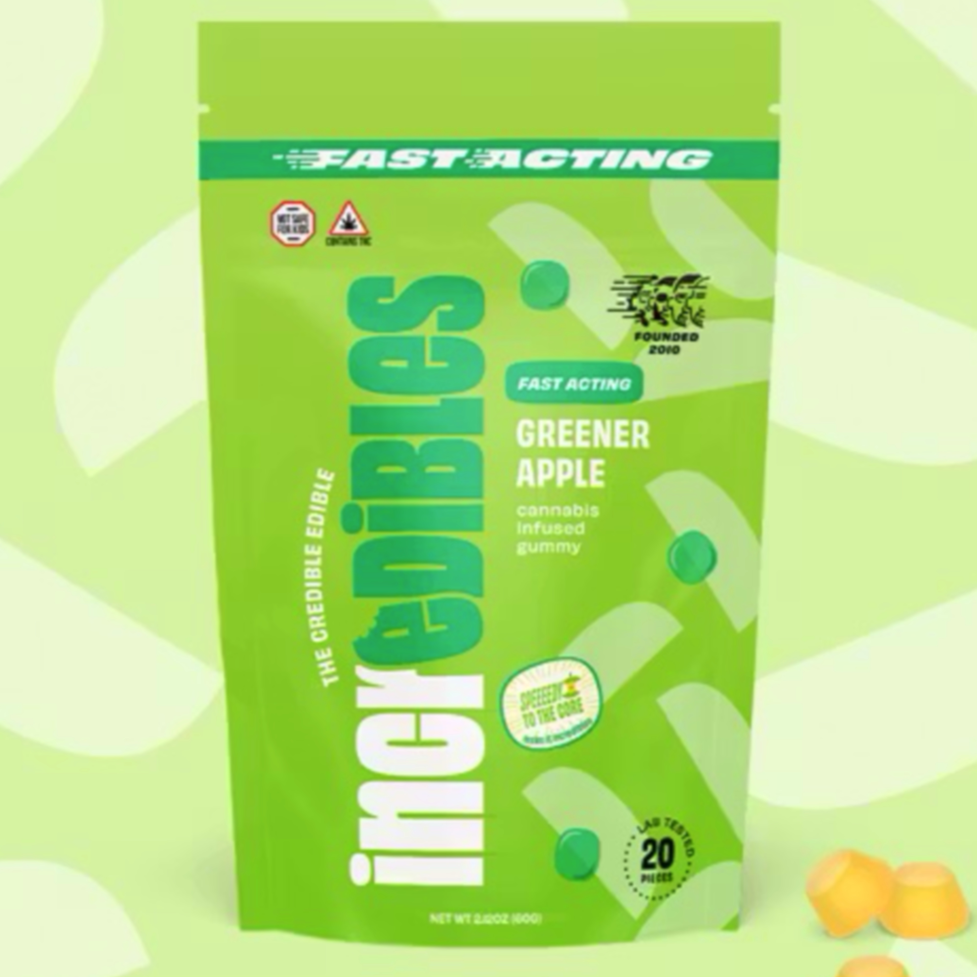 Greener Apple  | Gummies | 10 pack | 100mg THC