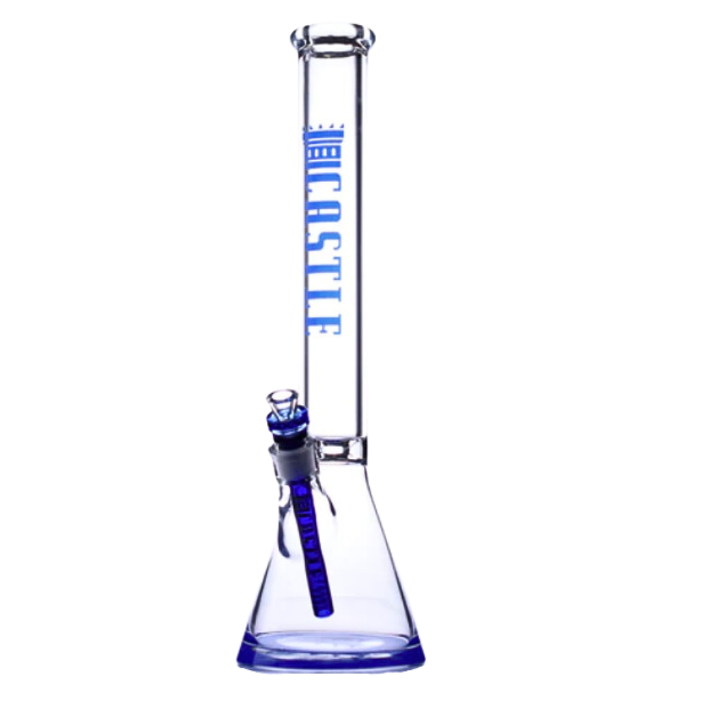 Castle Glassworks - Colour Logo Castle Glass Bong -  18" 9mm - Assorted Colours