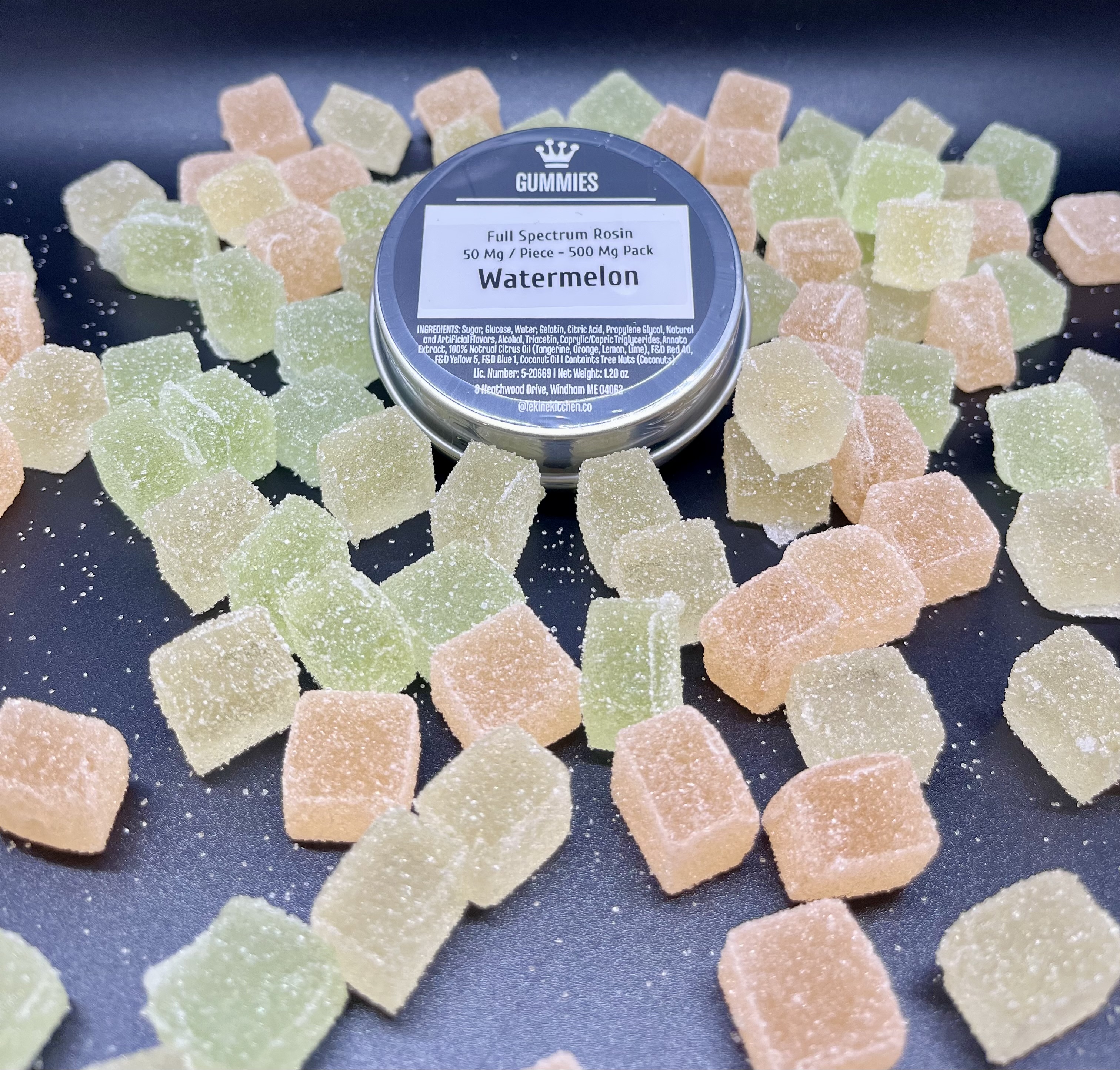 Undertow x Le Kine Kitchen: Sour Watermelon 50mg/ Hash Rosin Gummies