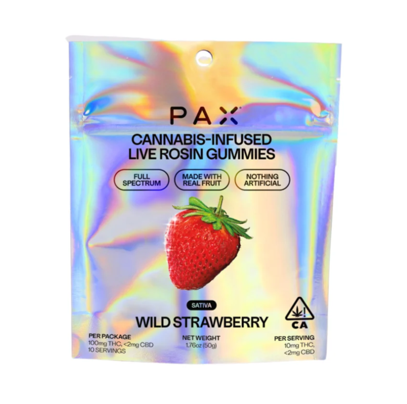 PAX Wild Strawberry 10pk 10mg Live Rosin Gummies