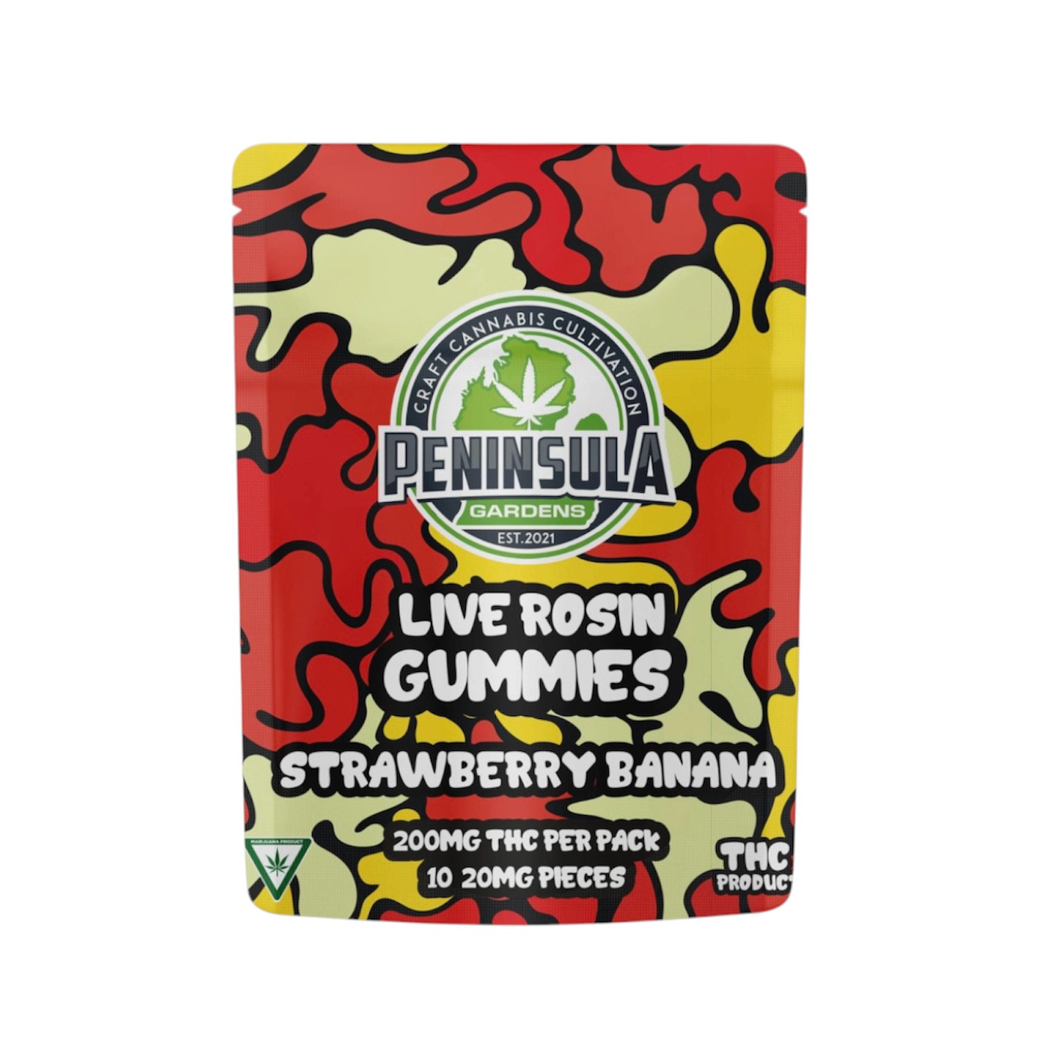 Peninsula Gardens: Strawberry Banana Live Rosin 200MG Gummies