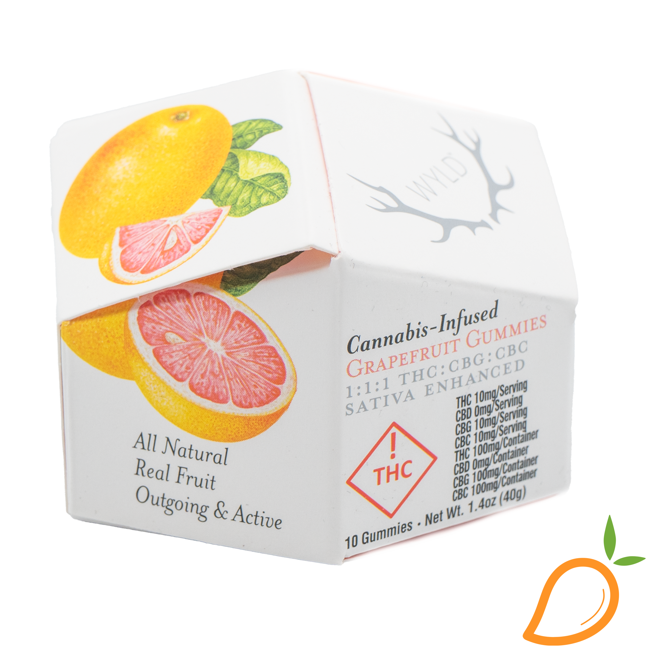100mg 1:1:1 THC/CBG/CBC Grapefruit Sativa Gummies WYLD