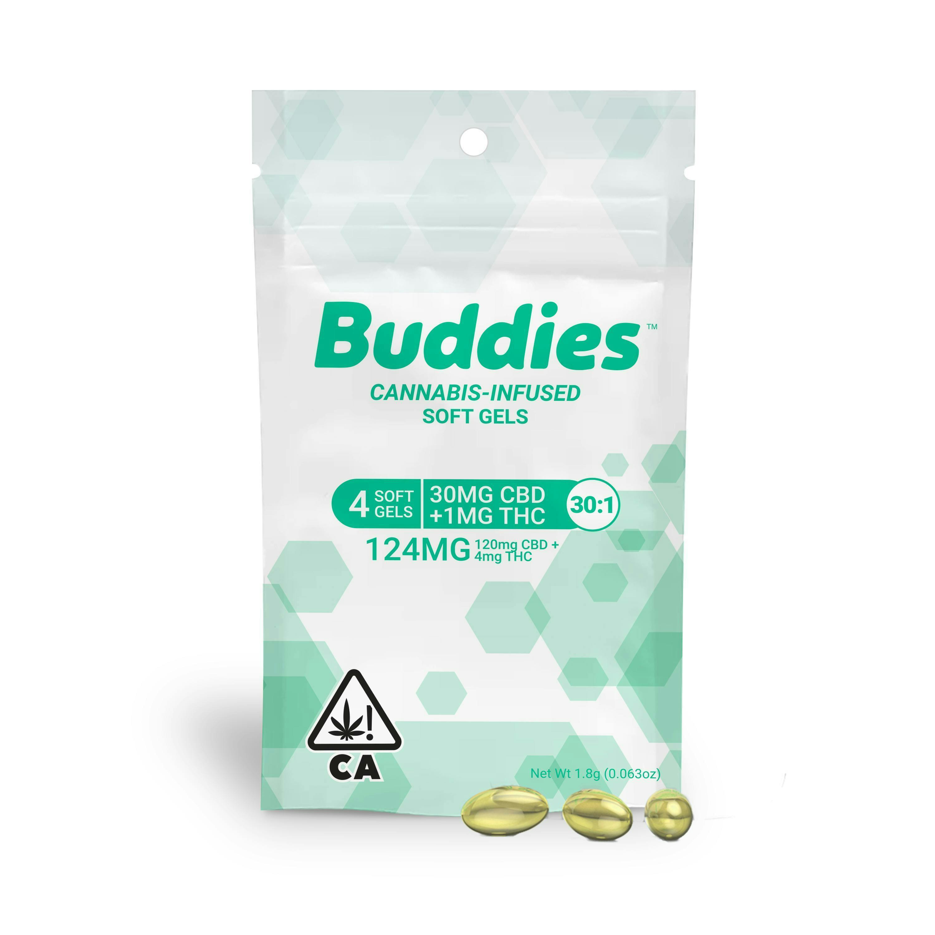 Buddies — Soft Gel Capsules 30:1 4pk 124MG - 0.124g