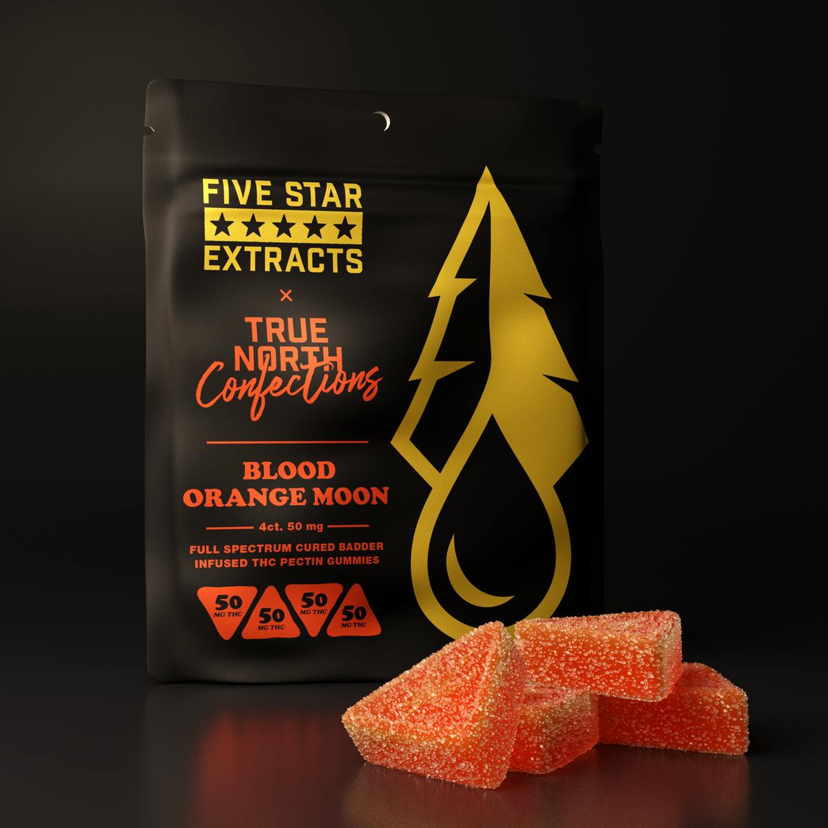 TRUE NORTH | BLOOD ORANGE MOON | FULL SPECTRUM GUMMIES | 200MG